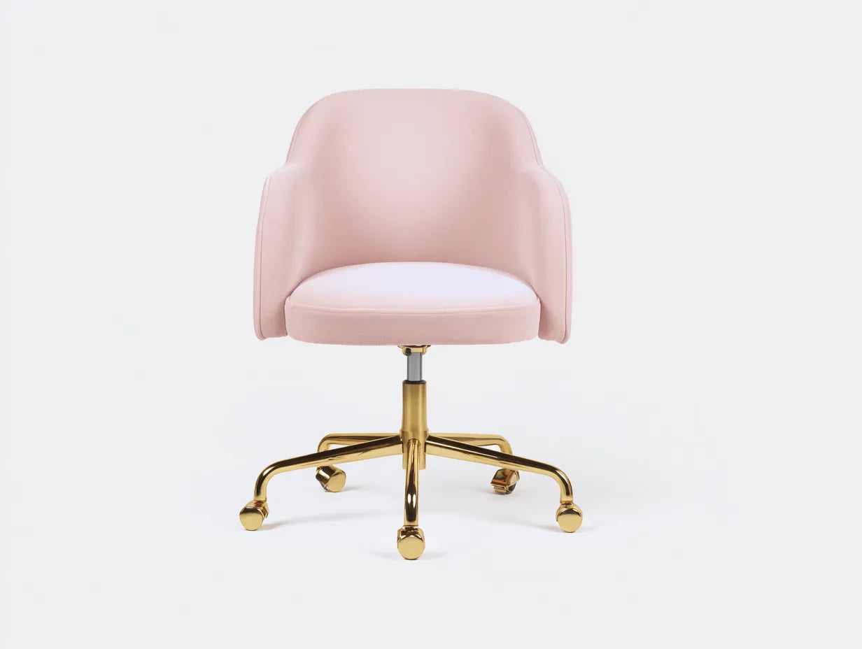 Bürostuhl mit Kunstlederpolster 64x66x112 cm - Beige und Chrom und Schwarz - hoher Rücken für Büro