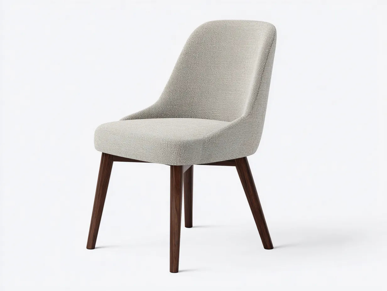 Esszimmerstuhl Stoff 51x56x84 cm - Beige und Dunkelbraun - weich gepolstert für Esszimmer