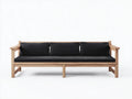 3-Sitzer-Sofa Holzrahmen 218x82x74 cm - Natur und Schwarz - niedriges Design für Garten