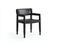 Esszimmerstuhl Seilgeflecht 56x55x82 cm - Schwarz - Polstersitz und Armlehnen für Esszimmer