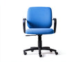 Bürostuhl mit blauem Stoffpolster 59x61x94 cm - Blau und Schwarz - Armlehnen und Rollen für Büro