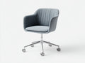 Bürostuhl mit geripptem Stoffbezug 63x65x92 cm - Graublau und Chrom - Schalensitz mit Rollen für Büro