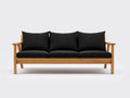 3-Sitzer-Sofa Holzrahmen 216x82x78 cm - Natur und Schwarz - modern für den Außenbereich