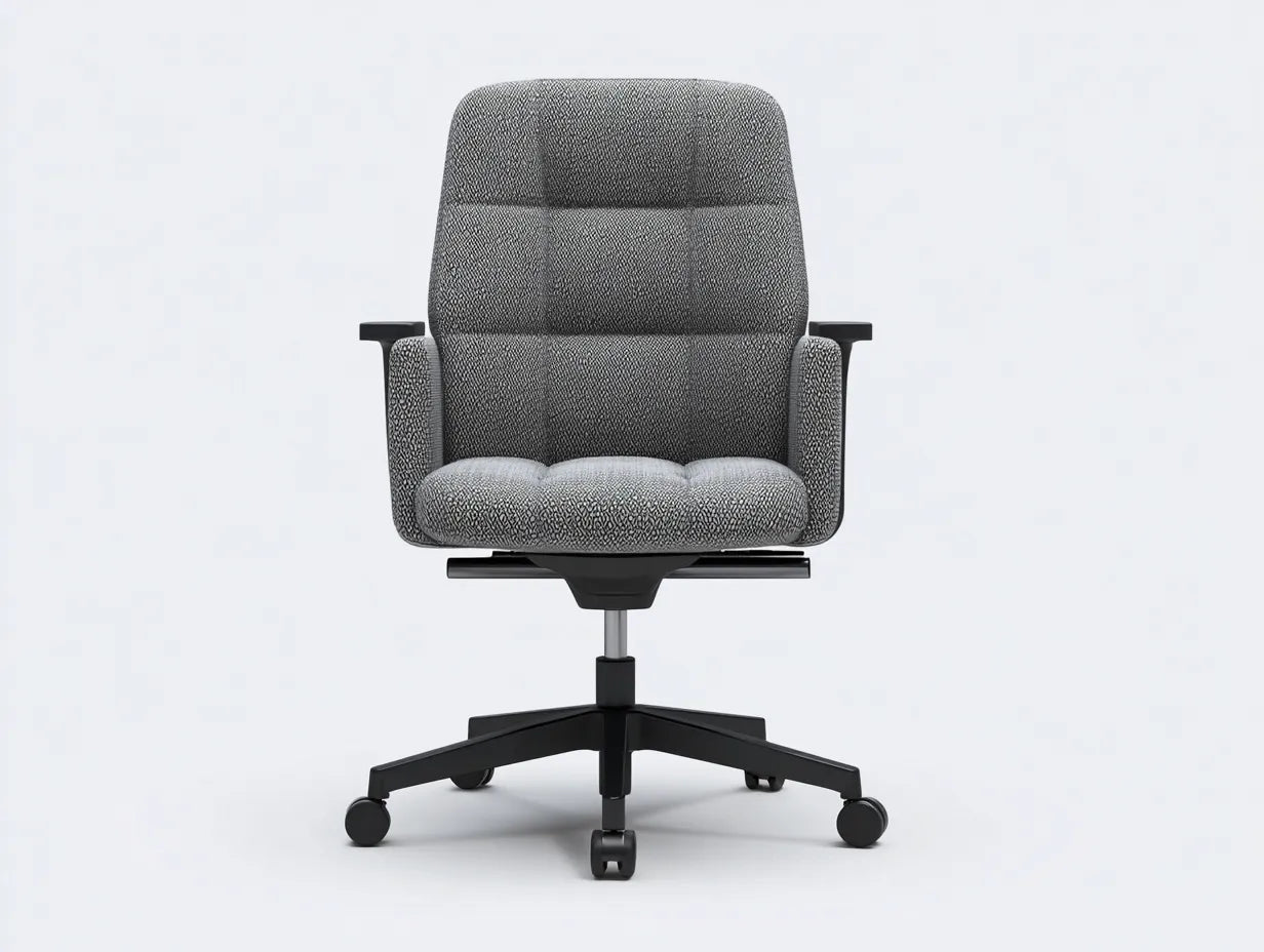 Bürostuhl mit grauem Stoffpolster 65x67x106 cm - Grau und Schwarz - gepolsterte Rückenfelder für Büro