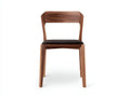 Esszimmerstuhl Holz 49x53x79 cm - Walnuss und Schwarz - gepolsterter Sitz für Esszimmer