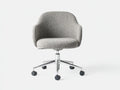 Bürostuhl mit strukturiertem Stoff 63x65x91 cm - Steingrau und Chrom und Schwarz - Schalensitz mit Rollen für Büro