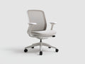Bürostuhl mit Netzlehne und Chromfuß 62x64x101 cm - Weiß und Grau und Chrom - drehbar für Büro