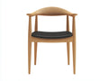 Esszimmerstuhl Holz 57x54x76 cm - Natur und Schwarz - Armlehnen und gepolsterter Sitz für Esszimmer