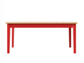 Esstisch Holz 160x80x75 cm - naturholz und rot - rechteckig für Esszimmer