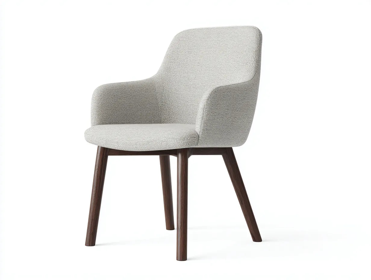 Esszimmerstuhl Stoff 58x57x82 cm - Beige und Dunkelbraun - mit Armlehnen für Esszimmer