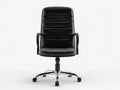 Bürostuhl mit Kunstlederpolster 66x68x114 cm - Schwarz und Chrom - hoher Stepp Rücken für Büro