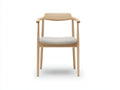 Esszimmerstuhl Holz 58x55x77 cm - Natur und Beige - Armlehnen und Polstersitz für Esszimmer
