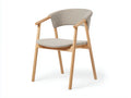 Esszimmerstuhl Holz 59x56x78 cm - Natur und Beige - gepolsterte Lehne für Esszimmer