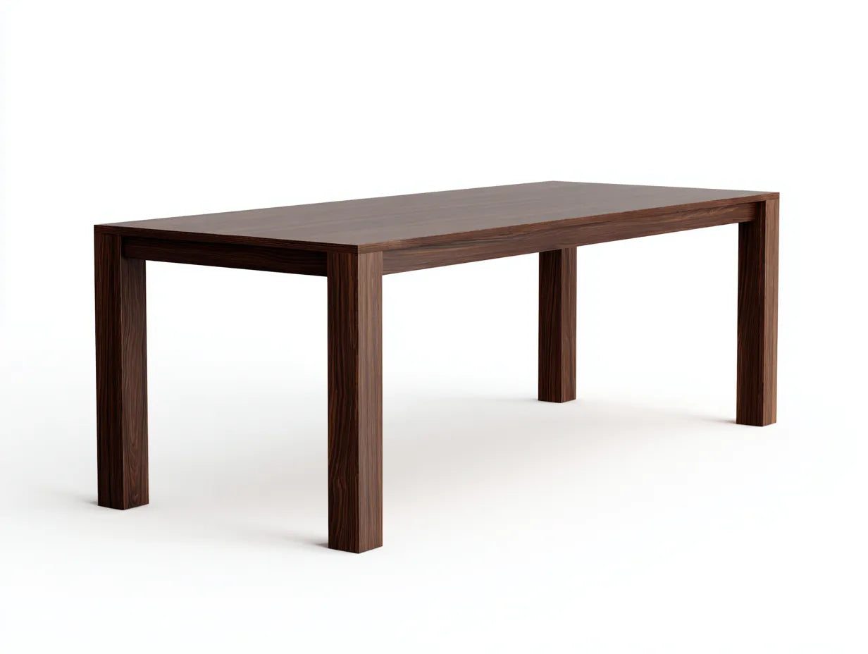 Esstisch Holz 180x90x76 cm - walnussbraun - rechteckig mit breiten Beinen für Esszimmer