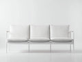 3-Sitzer-Sofa Metallrahmen 218x82x74 cm - Weiß und Weiß - minimalistisch für Außenbereich