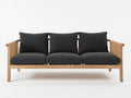 3-Sitzer-Sofa Holzrahmen 216x84x76 cm - Natur und Anthrazit - Seitenstreben für Außenbereich