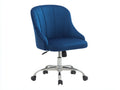 Bürostuhl mit blauem Stoff 64x66x96 cm - Blau und Chrom und Schwarz - gesteppte Rückenlehne für Büro